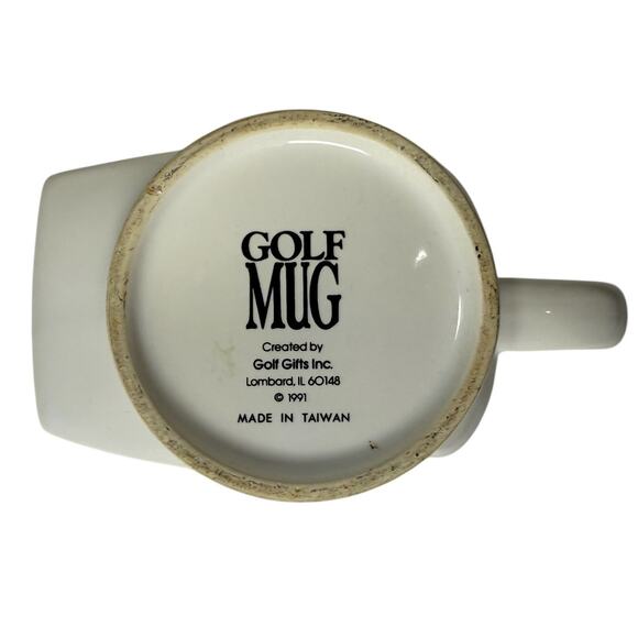 Vintage 90s Golf Bag Ceramic Mug Cartoon Golfer Pencil Joke 5.25” Deep - Picture 4 of 7